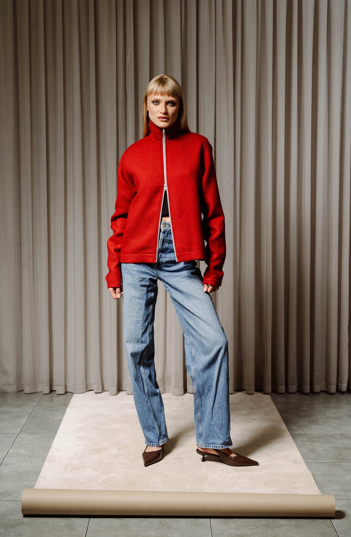 Cigarette double zipper top - Trytoupcycle