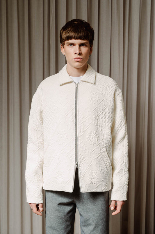 White double zip jacket - Trytoupcycle