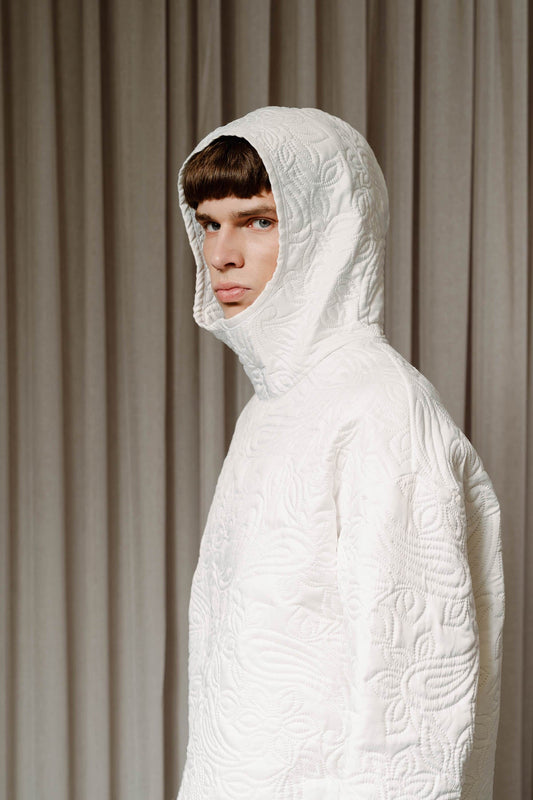 White tech hoodie - Trytoupcycle