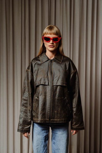 Brown vintage jacket - Trytoupcycle