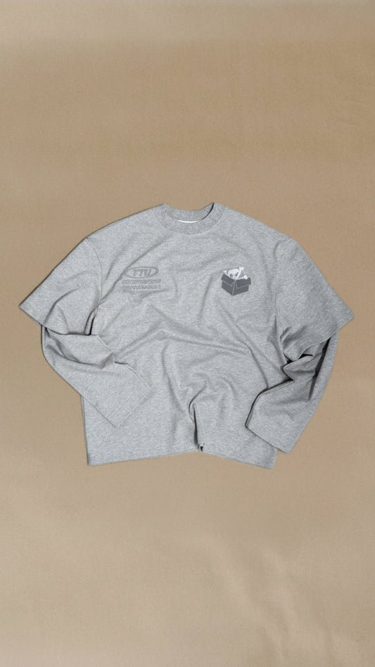 Grey double sleeve shirt - Trytoupcycle