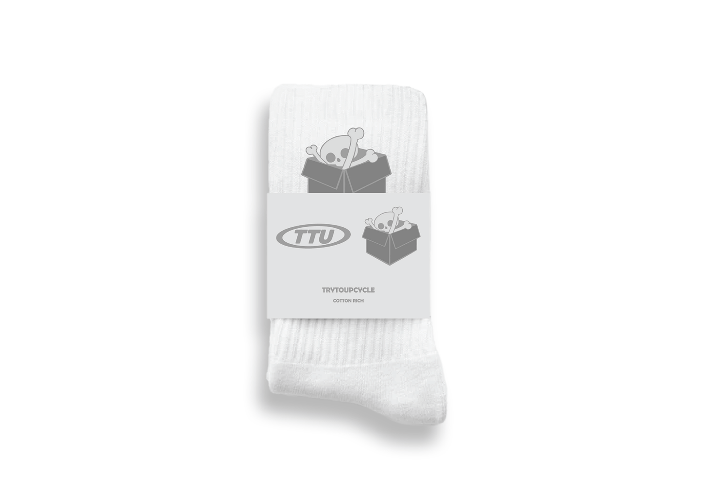 White cotton rich socks - Trytoupcycle