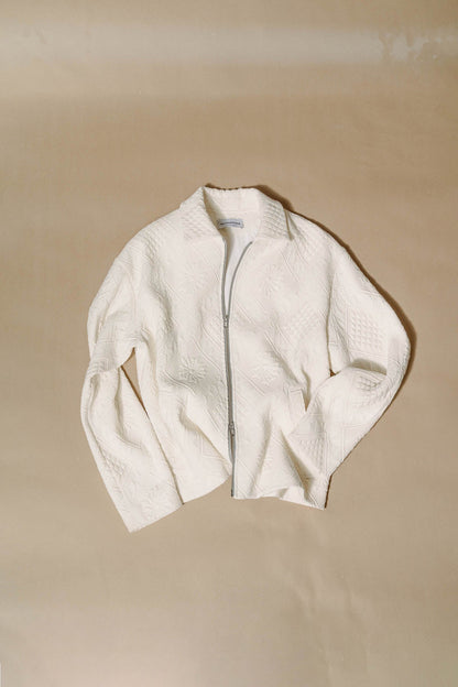 White double zip jacket - Trytoupcycle